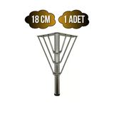 Metal Tel Boru Desenli Ayak Mobilya Masa Ve Dolap Ayağı(Krom)(Metal) Krom 18Cm 18Cm - 1 Adet