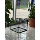 Metal Tel Kasa Sepet - Depolama Kasası, Sele Sepet Siyah 45X45 Cm H:40 Cm