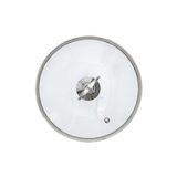 Metal Tepelikli Cam Tencere & Tava Kapağı – 14-40 cm Seçenekli – Isıya Dayanıklı Şeffaf Cam Kapak - 40cm