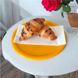 Metal Tepsi Metal Tabak 6 Adet Yuvarlak Çay ve Kahve Sunum Tepsisi Sunumluk Tabak 17 cm Sarı 17 x