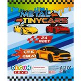 Metal Tınycars Çek Bırak Metal Oyuncak Arabalar 24’lü Set - 001 - Beyaz