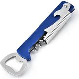 Metal Tirbuşon ve Şişe Açacağı Seti (Mavi)