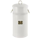Metal Un Bakliyat Kovası, Galvaniz Statik Toz Boyalı, Dekoratif Mutfak Düzenleyici (BEYAZ, 30 LT)