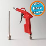 Metal Uzun Ağızlı Uçlu 1/4" Kompresör Uyumlu Hava Üfleme Tabancası Temizlik Toz Giderme Tabancası Ucu