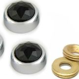 METAL VİDA KAPAMA ZAMAK 13 MM SİYAH TAŞLI ( 10 ADET )