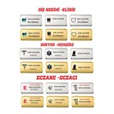 METAL YAKA KARTI 5 ADET (Doktor,Klinik,Eczacı,beauty) KİŞİYE ÖZEL