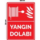 Metal Yangın Dolabı 20CM x 30CM A4 Büyüklüğünde Uyarı Levhası Yönlendirme Tabelası - 20 cm x 30 cm