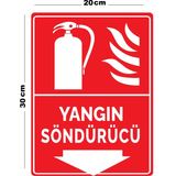 Metal Yangın Söndürücü 20CM x 30CM A4 Büyüklüğünde Uyarı Levhası Yönlendirme Tabelası - 20 cm x 30 cm