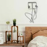 Metal Yatak Odası Duvar Dekoru, Okuma Tema Sanatı, Kitaplık Dekoru, Yatak Odası Dekorasyonu, Yatak Odası Duvarına Asma, Yatak Odası Metal Döşeme, Okuma Dekoru, Minimalist Çizgi, Geometrik Duvar Sanatı