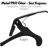 Metal-Yaylı Kapo | Akustik Gitar - Klasik Gitar - Elektro Gitar, Saz ve Ukulele ile Uyumlu Capo - siyah