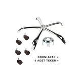 Metal Yıldız Ayak Ofis Koltuğu Ayağı+ 5 Adet Tekerlek- Yönetici Ofis Çalışma Koltuğu Ayağı