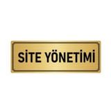 Metal Yönlendirme Levhası, Departman Kapı İsimliği Site Yönetimi 7x20 cm Altın Renk