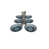 METALAY 6'Lı Metal Çay Tabağı siyah
