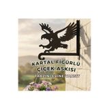 Metalciklerim Metal Saksı Askılığı - Kartal Figürlü Duvar Tipi Dekoratif Çiçek Askısı