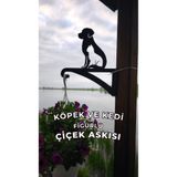 Metalciklerim Metal Saksı Askılığı - Köpek ve Kedi Figürlü Duvar Tipi Dekoratif Çiçek Askısı