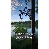 Metalciklerim Metal Saksı Askılığı - Yaprak Figürlü Duvar Tipi Dekoratif Çiçek Askısı