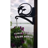 Metalciklerim Metal Saksı Askılığı - Yunus Figürlü Duvar Tipi Dekoratif Çiçek Askısı