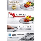 MetalFix Premium Paslanmaz Çelik Yuvarlak Kesme Tahtası – Modern ve Hijyenik Kullanım - Ø30 cm