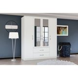 Metalia Esil 4 Kapılı Beyaz Suntalam Aynalı Geniş Depolama Alanlı Modern Tasarım Gardırop