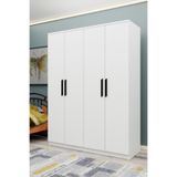 Metalia GM 057 Atlas 4 Kapılı Siyah Kulplu Aynasız Gardırop