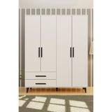 Metalia GM 070-A Novado Siyah Kulplu Ayaklı Gardırop