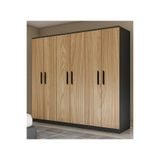 Metalia GM 087 Favorite 6 Kapılı Aynasız Sonomo Antrasit Gri Siyah Kulplu Gardırop