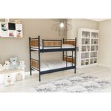Metalia GM-128 Siyah Ceviz 90x190 cm Star Ahşap Metal Ranza