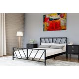 Metalia Gm 227 Gözde Siyah Çift Kişilik Karyola 140 x 190 - 140 x 190 cm - Renkli