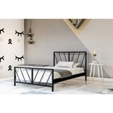 Metalia Gm 228 Gözde Siyah Tek Kişilik Karyola 90X190 cm - 90 x 190 cm - Siyah