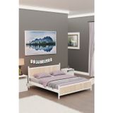 Metalia Gm 305 Modern Çift Kişilik Ahşap Metal Beyaz Sonomo Karyola 140X190