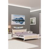 Metalia Gm 305 Modern Çift Kişilik Ahşap Metal Beyaz Sonomo Karyola 150X200