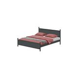 Metalia GM 305 Modern Çift Kişilik Ahşap Metal Siyah Antrasit Gri 150x200 CM Karyola