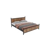 Metalia Gm 305 Modern Çift Kişilik Ahşap Metal Siyah Ceviz 150x200 cm Karyola