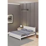 Metalia Gm 305 Modern Çift Kişilik Ahşap Metal Tamamı Beyaz Karyola 150X200