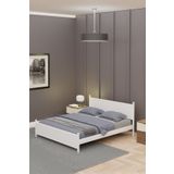 Metalia Gm 305 Modern Çift Kişilik Ahşap Metal Tamamı Beyaz Karyola 160X200