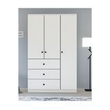 Metalia GM 308 Ece Lüx 3 Kapı 3 Çekmeceli Düğme Kulplu Gardırop