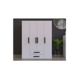 Metalia GM 540 SMART 4 KAPILI 2 ÇEKMECELİ GARDROP DOLAP BEYAZ