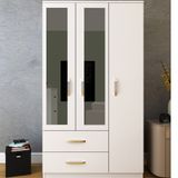 Metalia GM 851 Beyaz Aynalı 3 Kapı 2 Çekmeceli Gardırop
