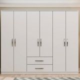 Metalia GM0066 Linda 6 Kapılı 2 Çekmeceli Beyaz Gardrop