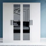 Metalia GM051 4 Kapılı Beyaz Aynalı Gardrop