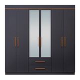 Metalia GM820 Armina Lüx 6 Kapı 2 Çekmeceli Aynalı Gardrop