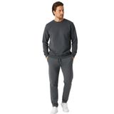 METALIC Antrasit Relaxed Fit Bisiklet Yaka Sweatshirt Düz Paça Erkek Eşofman Takımı 4XL