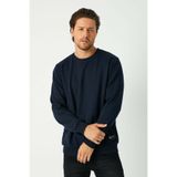 METALIC COMEOR Sweatshirt Erkek Kazağı, Kapüşonsuz, Mavi, XXL