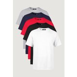 METALIC Erkek Çok Renkli T- Shirt Regular Fit Rahat Kesim Bisiklet Yaka 5'li Basic Tişört Paketi