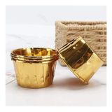 Metalik Altın Rengi Muffin Kalıbı, 12'li Set, 6.5x4 cm, Fırına Dayanıklı Cupcake Kek Kalıpları