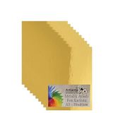 Metalik Aynalı Fon Kartonu 10 Lu A3 30X42 cm 1 Paket Okul Sınıf Dekoratif Pırıltılı Folyo Kağıt Dekoratif Anasınıfı Kreş - Altın Sarı