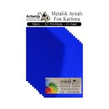 Metalik Aynalı Fon Kartonu 10 Lu A3 30X42 cm 1 Paket Okul Sınıf Dekoratif Pırıltılı Folyo Kağıt Dekoratif Anasınıfı Kreş - Mavi