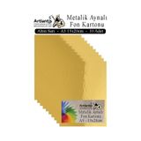 Metalik Aynalı Fon Kartonu 10 Lu A5 15x20 Cm 1 Paket Okul Sınıf Dekoratif Pırıltılı Folyo Kağıt Dekoratif Anasınıfı Kreş Sarı
