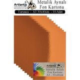 Metalik Aynalı Fon Kartonu 10'lu A3 30X42 cm 1 Paket Okul Sınıf Dekoratif Pırıltılı Folyo Kağıt Dekoratif Anasınıfı Kreş Turuncu - Çok Renkli - Standart - Otomatik