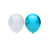 Metalik Balon Seti 10 Adet ( Beyaz, Açık Mavi)